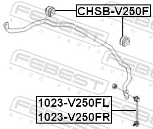 1023V250FL Febest Тяжка стабилизатора, переднего, левая