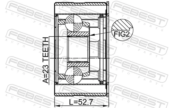 BB1056 Posterparts ШРУС карданного вала переднего, передний