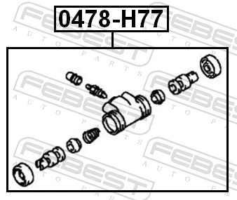 0478H77 Febest Цилиндр тормозной колесный, задний