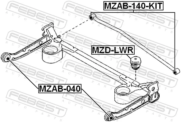 MZAB140KIT Febest Поперечная тяга задней подвески
