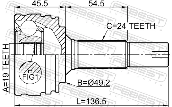 ШРУС наружный Posterparts BB6243