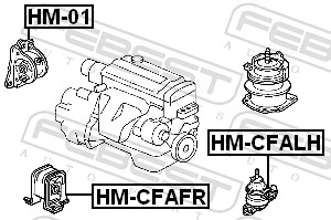 HMCFAFR Febest Подушка передней опоры двигателя