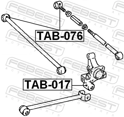 TAB076 Febest Сайлентблок задней поперечной тяги