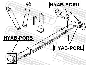 HYABPORL Febest Сайлентблок задней рессоры, задний