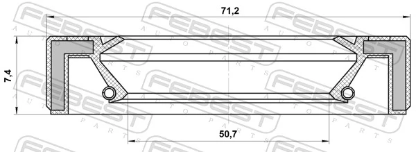 95GAS52710707R Febest Сальник раздаточной коробки, передний, выходной