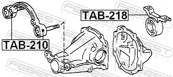 TAB218 Febest Траверса заднего редуктора, задняя