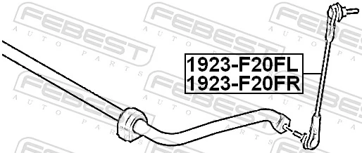 1923F20FR Febest Тяжка стабилизатора, переднего, правая