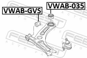 VWAB035 Febest Сайлентблок нижнего переднего рычага