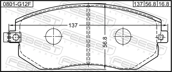 0801G12F Febest Колодки передние