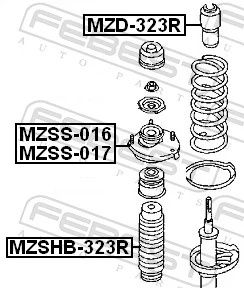 MZD323R Febest Буфер амортизатора заднего