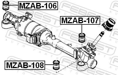 GS1D32123 Mazda Bloco silencioso de fixação da cremalheira da direção