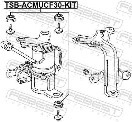 TSBACMUCF30KIT Febest Подушка компрессора амортизаторов