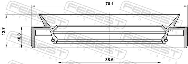 95MES40701113R Febest Сальник хвостовика редуктора переднего моста