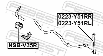 0223Y51RL Febest Стойка стабилизатора задняя левая