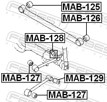 MAB127 Febest Сайлентблок верхней передней подвески