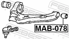 MAB078 Febest Сайлентблок нижнего переднего рычага