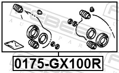 0175GX100R Febest Ремкомплект заднего тормозного суппорта