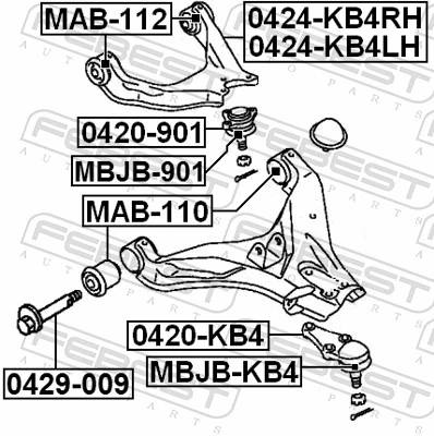  Bloco silencioso dianteiro do braço oscilante inferior Mitsubishi Pajero SPORT II SUV (KH) (2008 - 2014) SPORT II