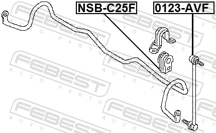 NSBC25F Febest Разрезная втулка стабилизатора