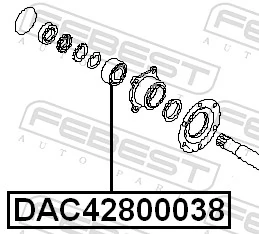 DAC42800038 Febest Подшипник ступицы задней