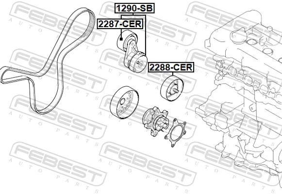 Купить 252812B030FFF Honda Натяжитель приводного ремня