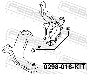 0298016KIT Febest Гайка шаровой опоры передней подвески