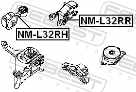 NML32RR Febest Подушка (опора) двигателя правая передняя