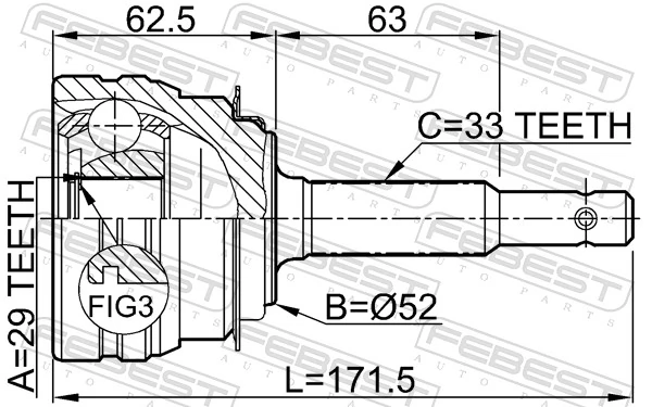 ШРУС наружный передний GM12 VALEO