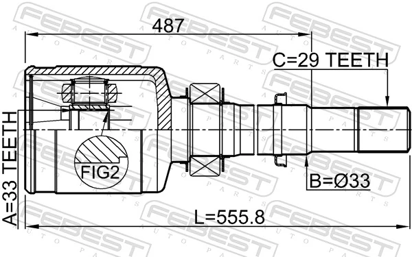 39771JG34B Nissan/Infiniti ШРУС внутренний, передний