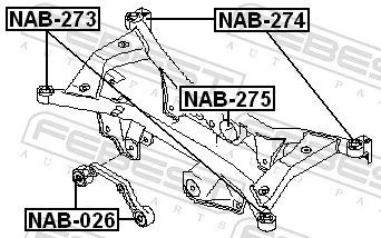 NAB273 Febest Сайлентблок балки моста