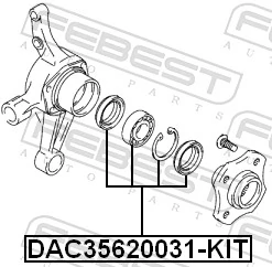 DAC35620031KIT Febest Подшипник ступицы задней