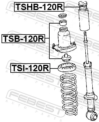 TSI120R Febest Проставка (резиновое кольцо) пружины задней