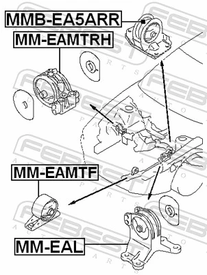MMBEA5ARR Febest Подушка (опора) двигателя, задняя (сайлентблок)
