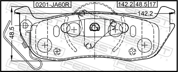 0201JA60R Febest Колодки тормозные дисковые комплект