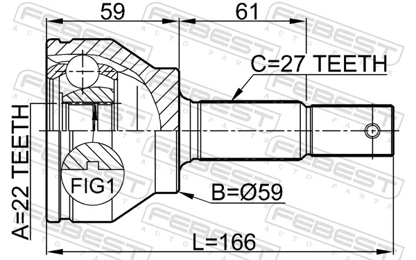 0210FX35 Febest Наружная граната