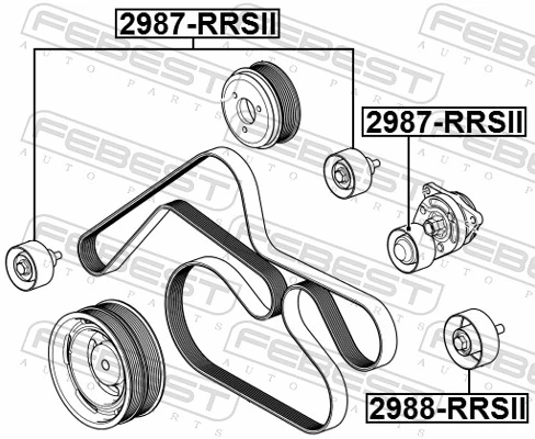 2988RRSII Febest Ролик приводного ремня, паразитный