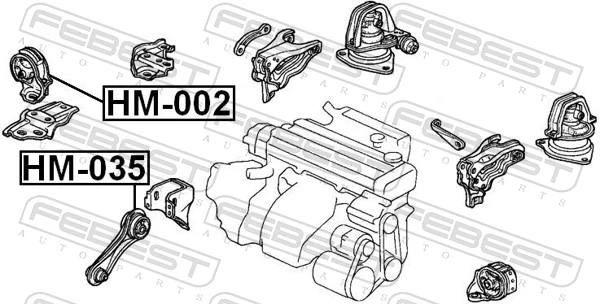HM035 Febest Подушка передней опоры двигателя