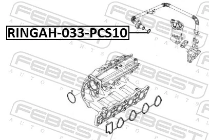 RINGAH033PCS10 Febest Прокладка EGR клапана рециркуляции