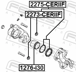 1276I30 Febest Поршень тормозного суппорта переднего
