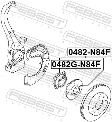 0482GN84F Febest Подшипник ступицы передней