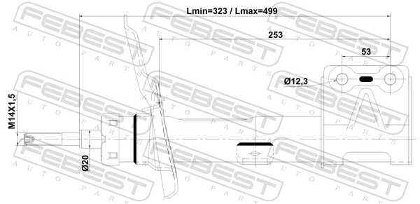 Амортизатор передней подвески левой Peugeot 408 RUSSIA седан (2010 - 2026) цена, от 47.82 USD