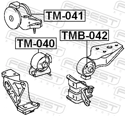 TMB042 Febest Подушка (опора) двигателя, задняя (сайлентблок)