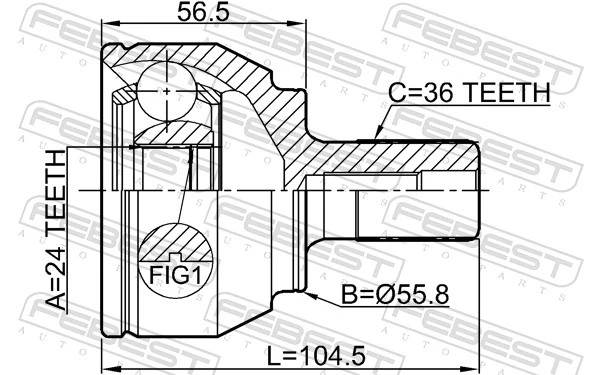 2110FOCIIMT Febest Наружная граната