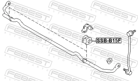SSBB15F Febest Разрезная втулка стабилизатора