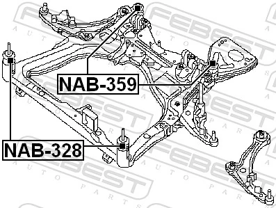 NAB359 Febest Сайлентблоки передней балки