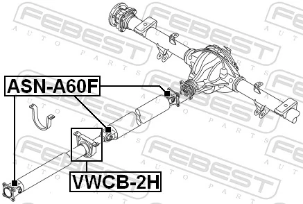 VWCB2H Febest Подвесной подшипник кардана