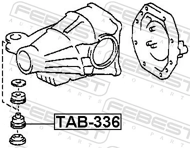 TAB336 Febest Сайлентблок (подушка) редуктора заднего моста задний