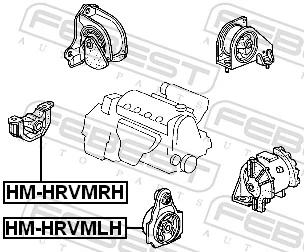 HMHRVMRH Febest Подушка (опора) двигателя правая передняя