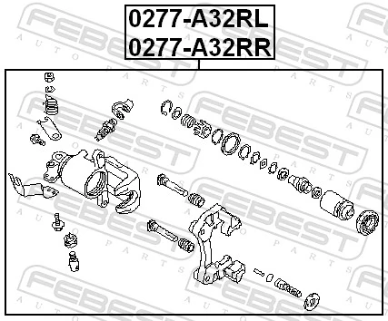 0277A32RL Febest Тормозной суппорт задний левый