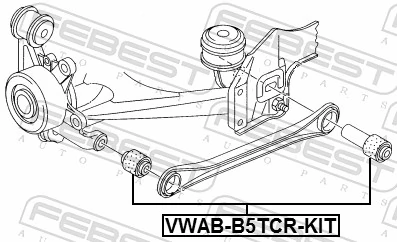 VWABB5TCRKIT Febest Сайлентблок задней поперечной тяги